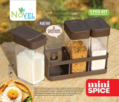 Spice Masala Plastic Storage Box And Herbs ( Pack Of 3)